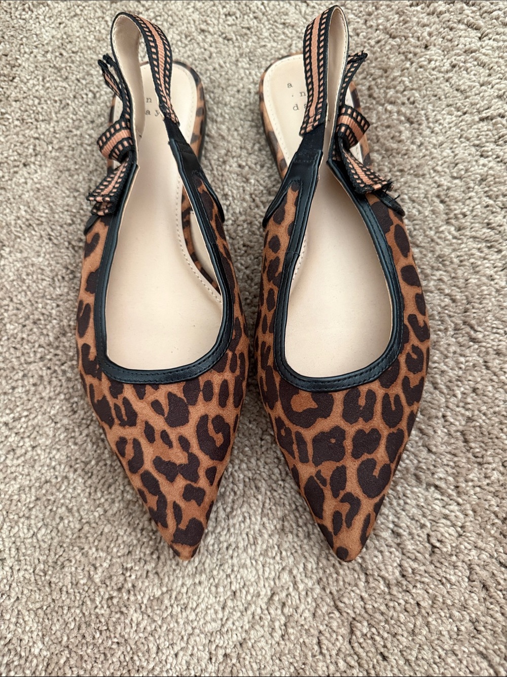 Target Leopard-Print Pointed Toe Slingback Flats - gently used size 7.5